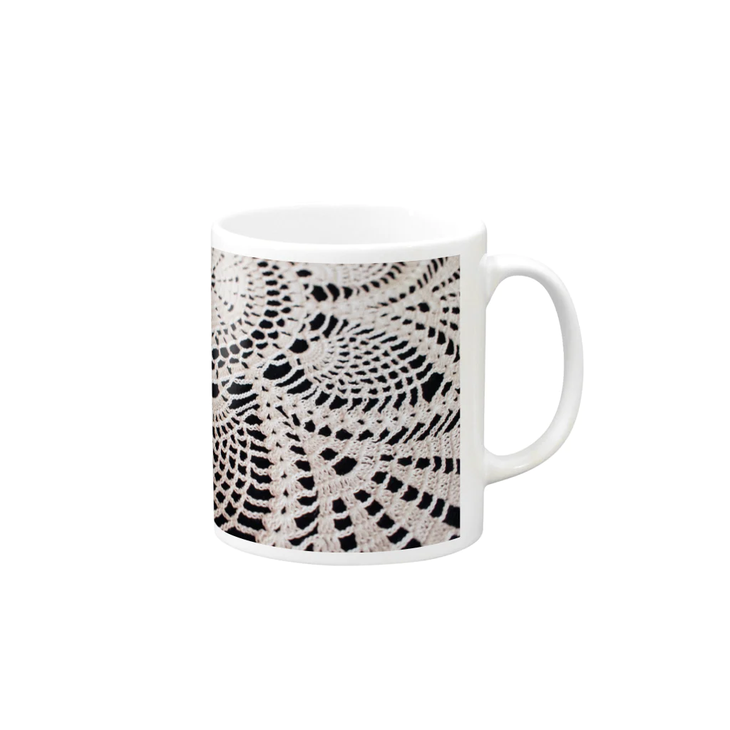 pocca poca artsのrace white 01 Mug :right side of the handle