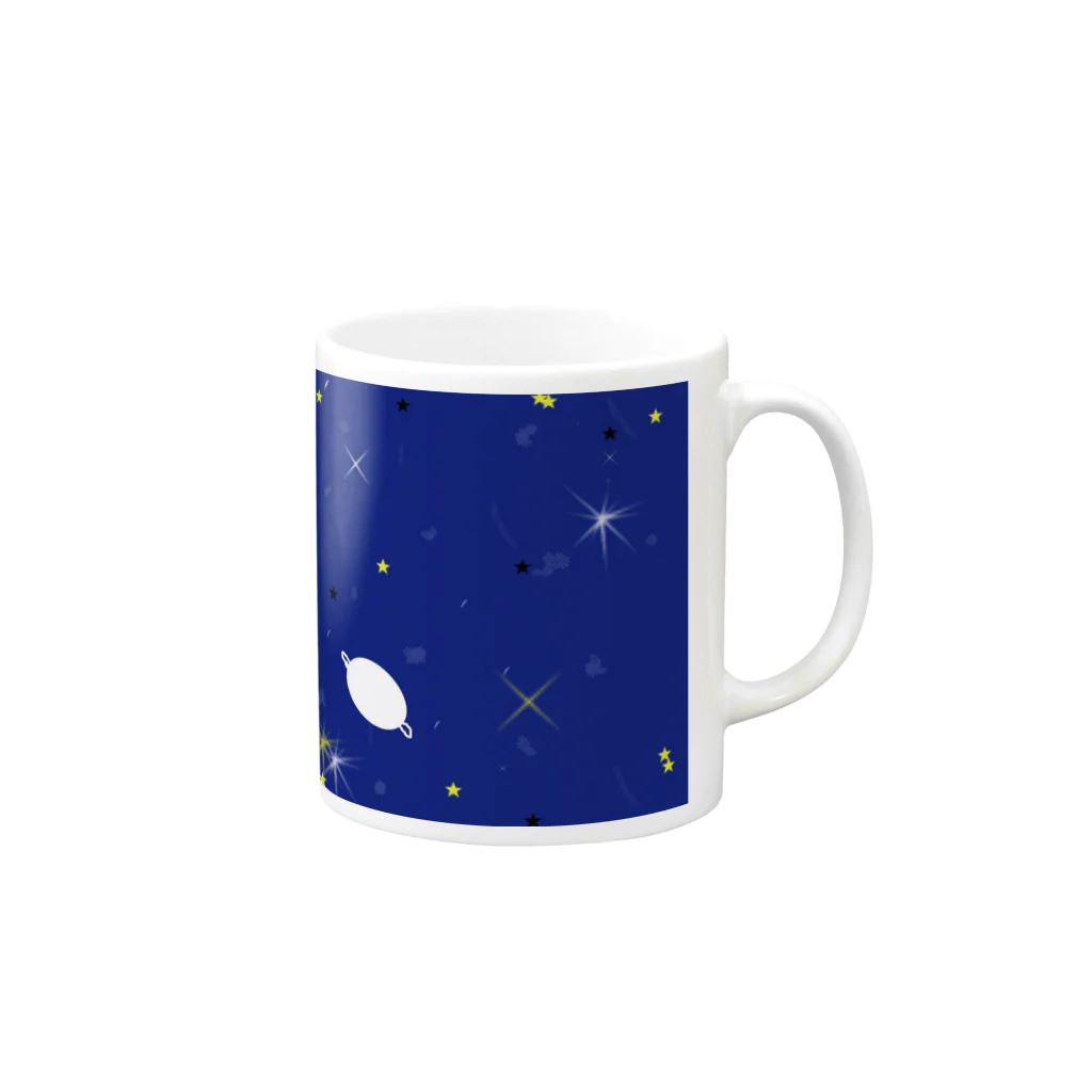 Nao＊の夜空の星 Mug :right side of the handle