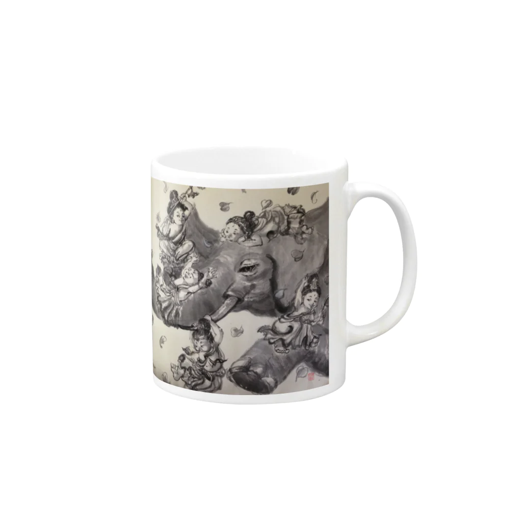 fumikayaのぽっちゃりぽとけ Mug :right side of the handle