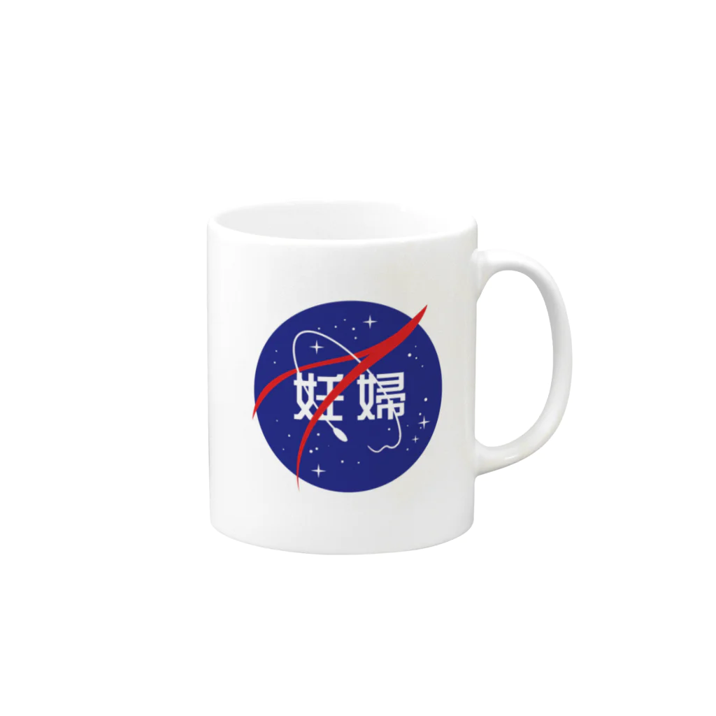 wakameの妊婦マーク（宇宙）小 Mug :right side of the handle