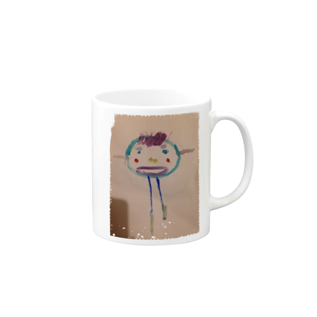 蛇口 智士【既成概念Bｏｍ!】のアン画伯  三歳児の絵 Mug :right side of the handle