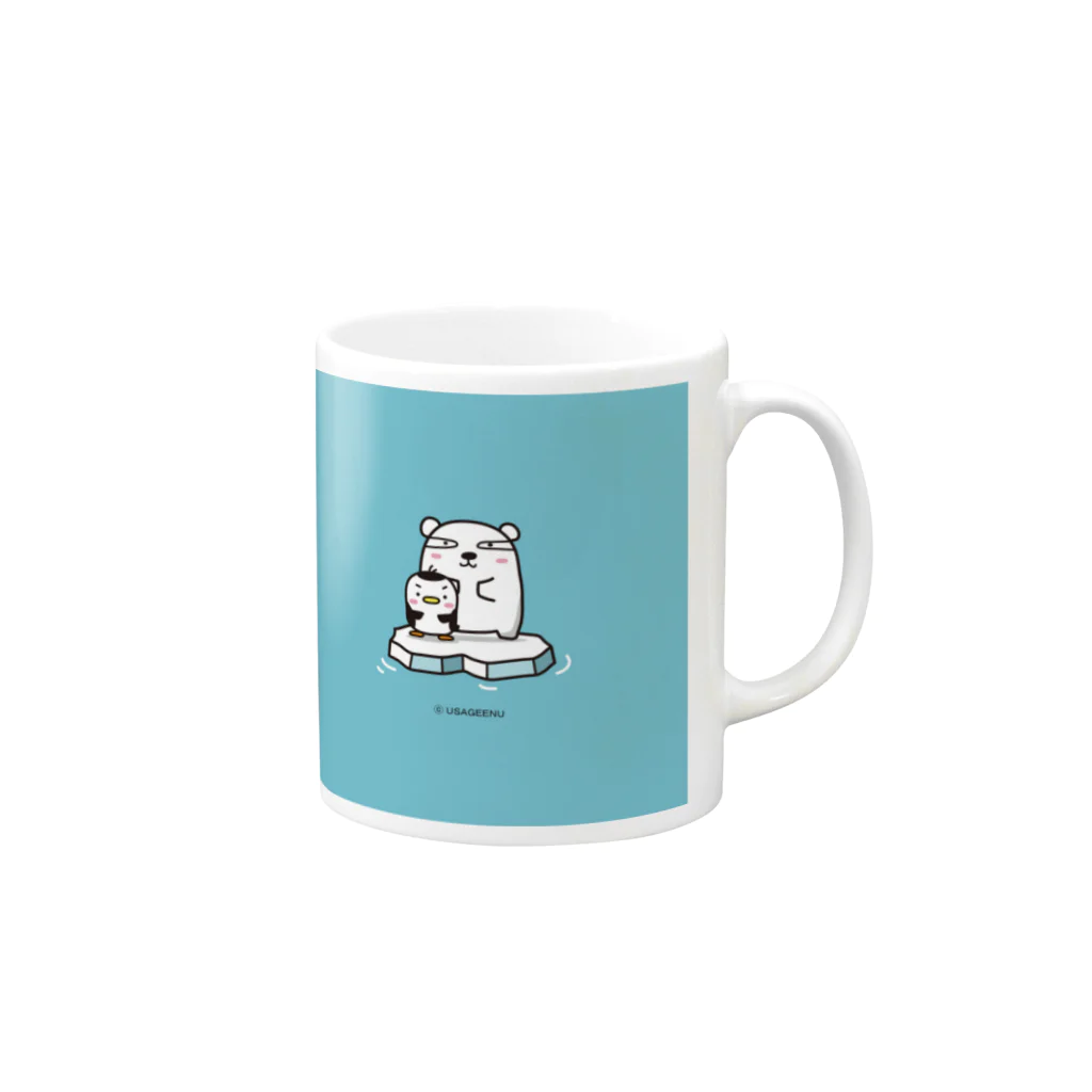 ＵＳＡＧＥＥＮＵのシロクマペンギン Mug :right side of the handle