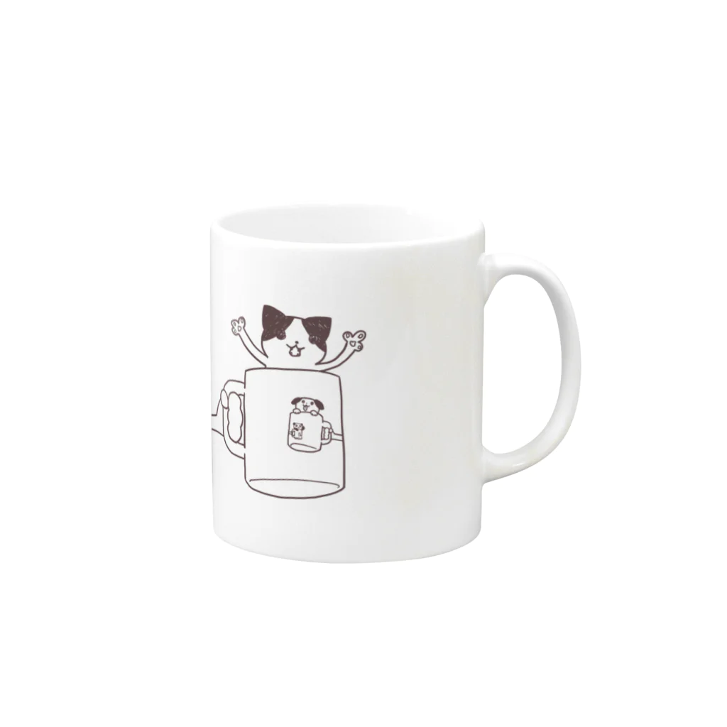 ぱのマグリョーシカ Mug :right side of the handle