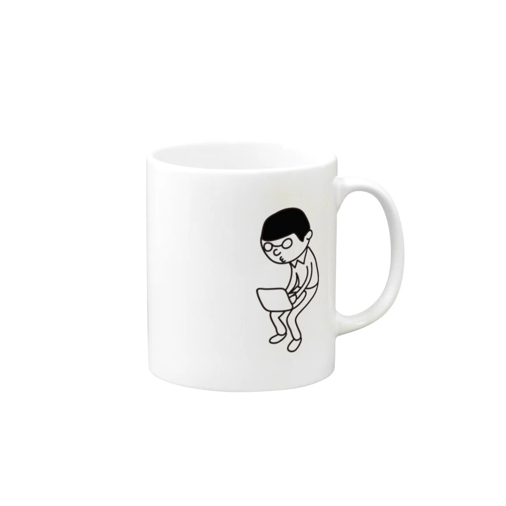 ayumikoのめがねくん Mug :right side of the handle