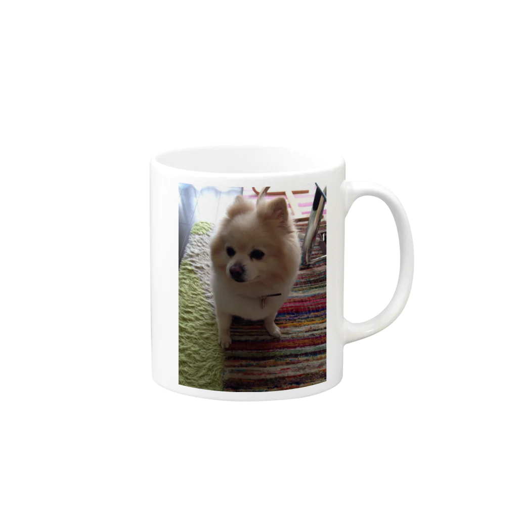 プロ猿ファーごるのポメラニアン Mug :right side of the handle