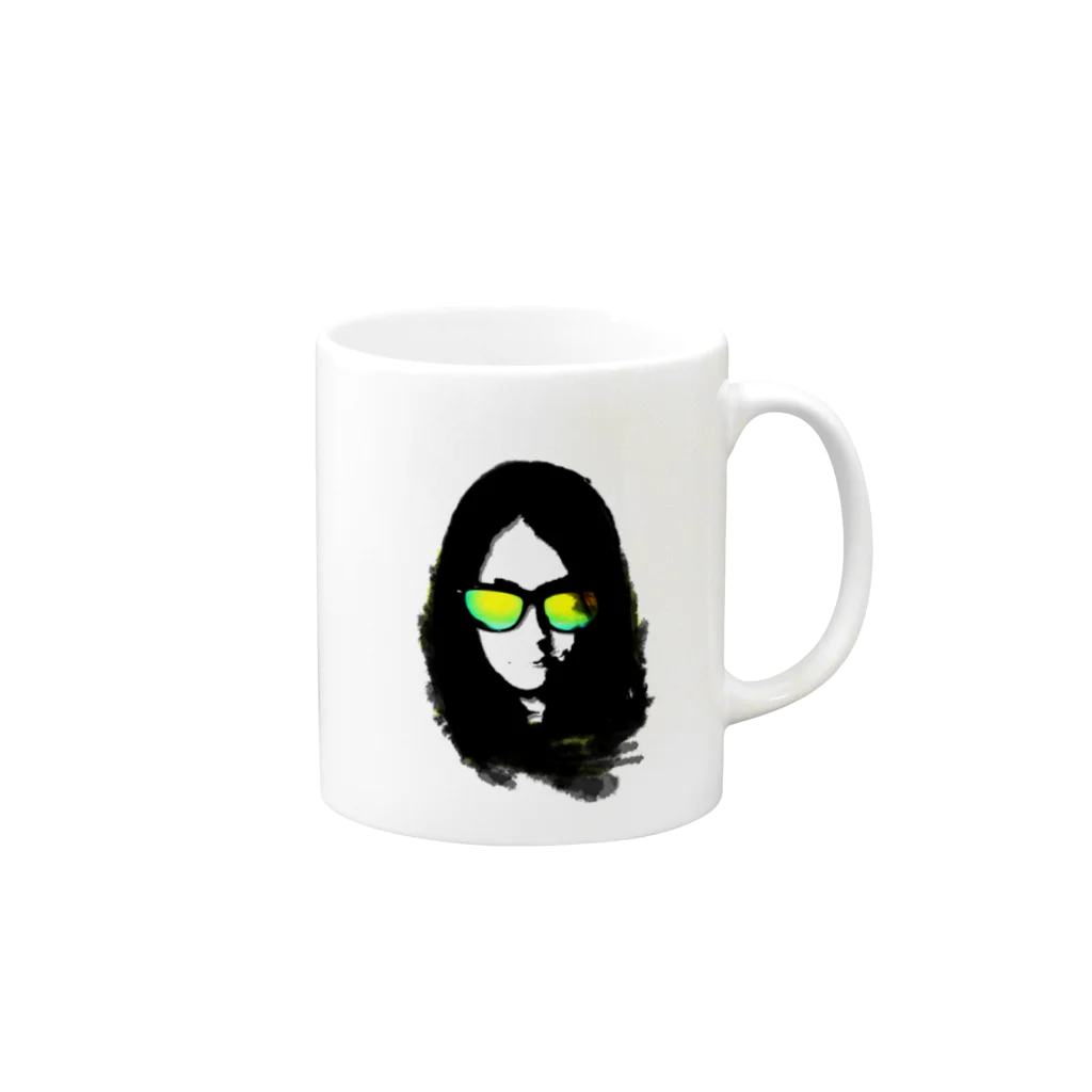 ぷらすわんのface Mug :right side of the handle