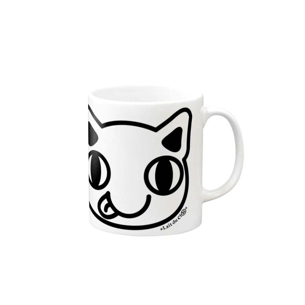 Cɐkeccooのもぐもぐふれんず-ねこフェイス Mug :right side of the handle