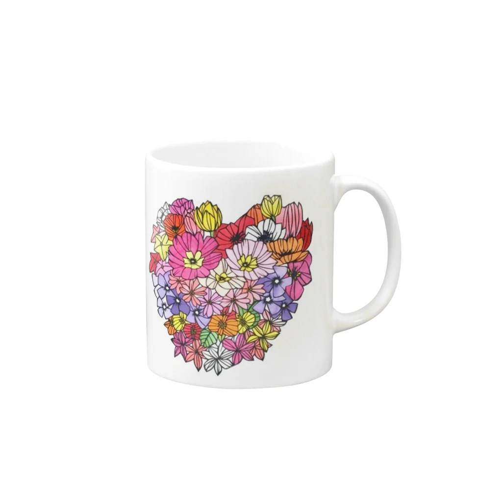 usa23のFlower Heart Mug :right side of the handle