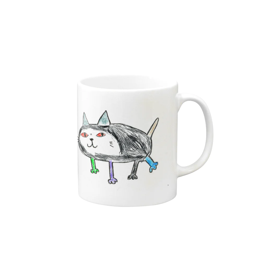 ぷろぺら商店のねこぬりえ。その１ Mug :right side of the handle