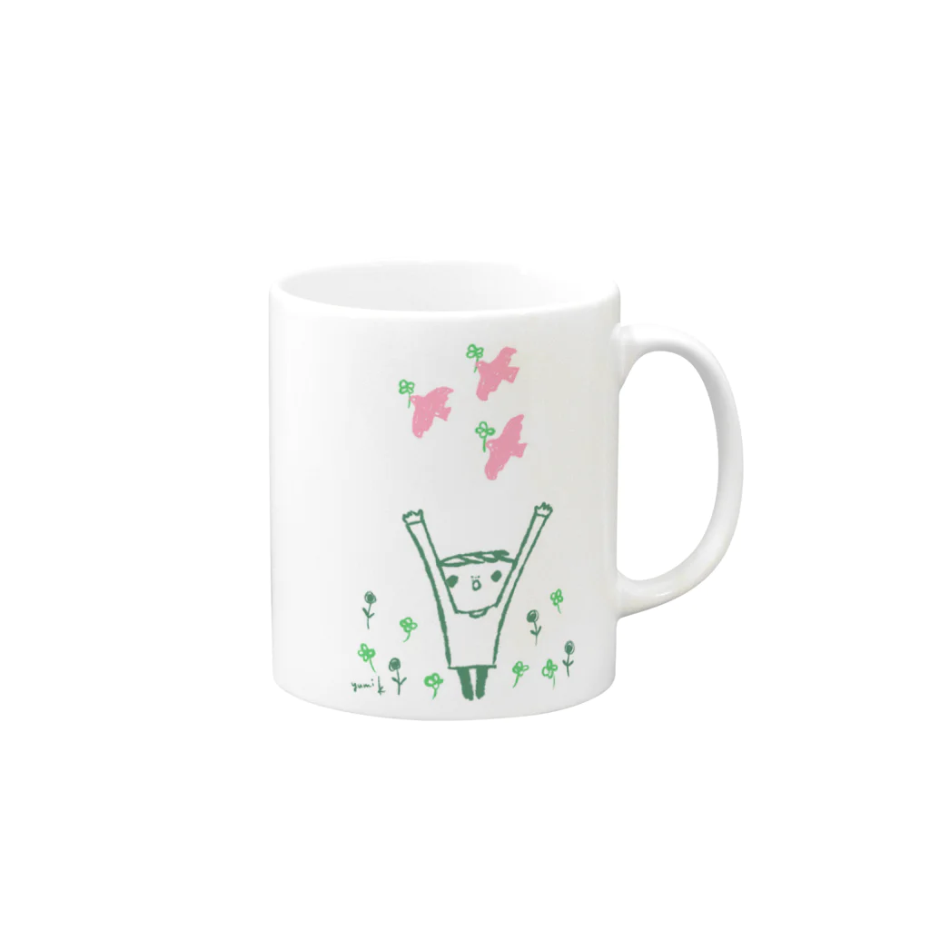 Yumi Kimura Artworkの願い Mug :right side of the handle