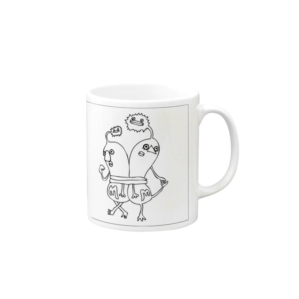 maruwebのマルウェブのキャラクター Mug :right side of the handle