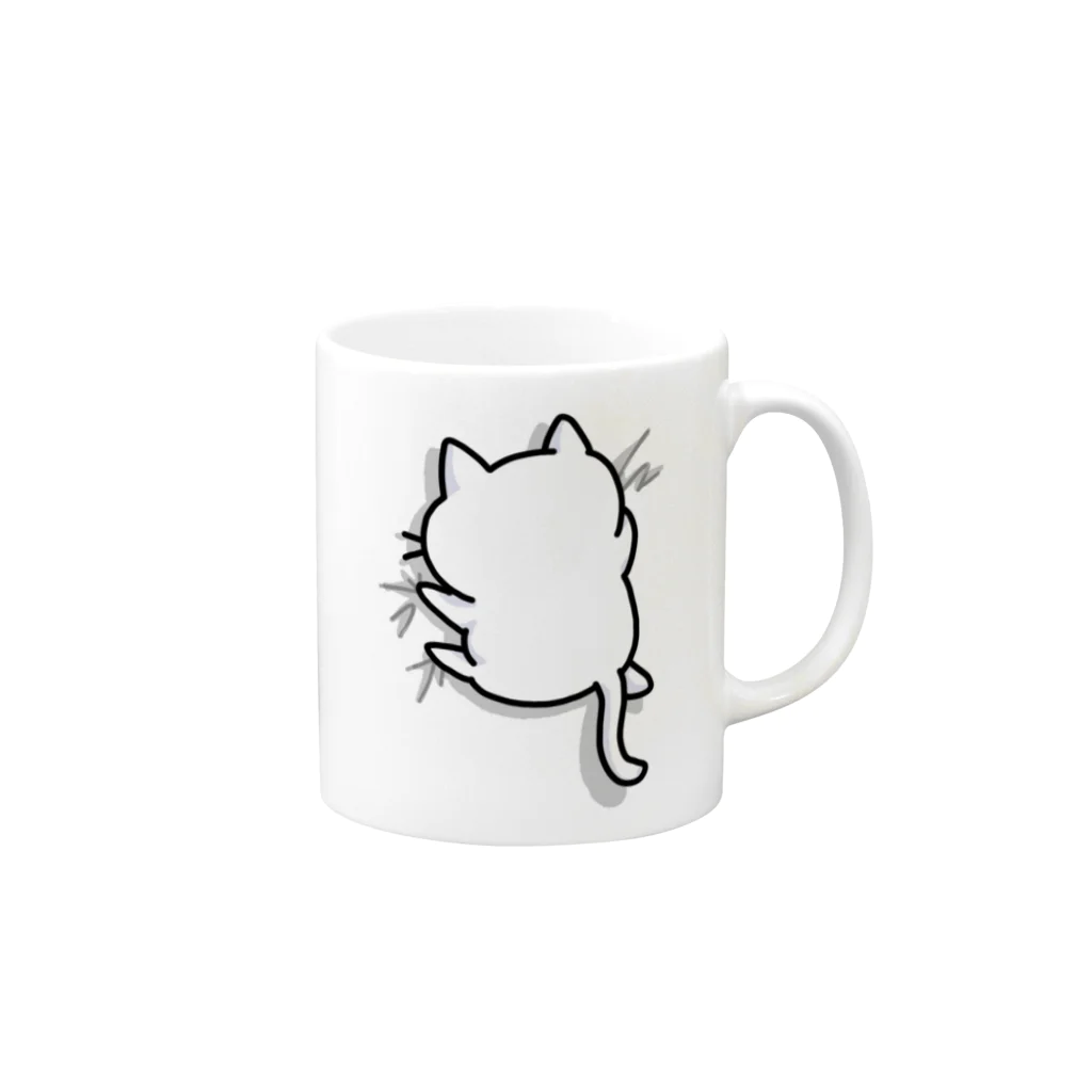 かめ吉のねこガシッ（孤独） Mug :right side of the handle