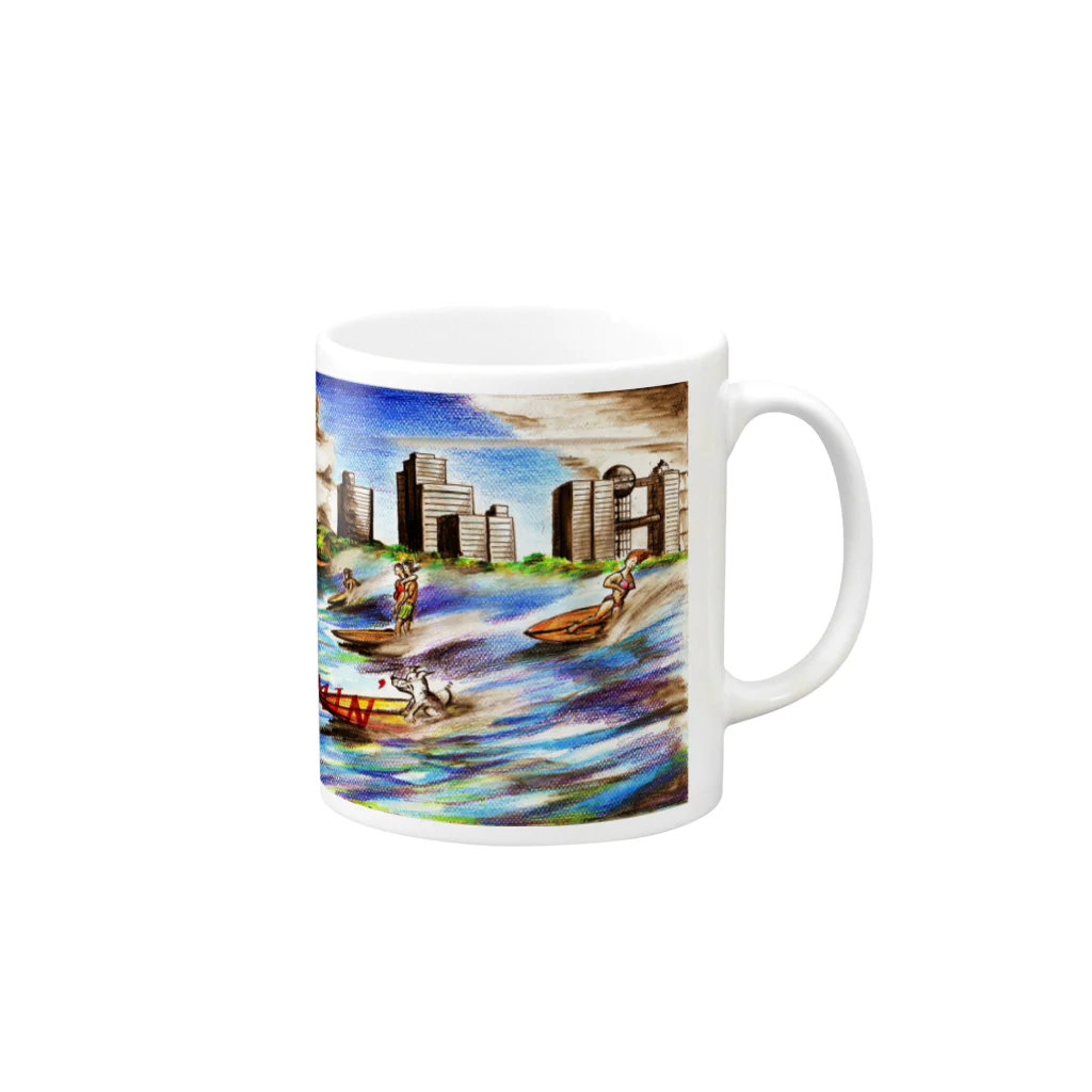 栗原進@夢の空想画家のDAIBA DREAMIN Mug :right side of the handle