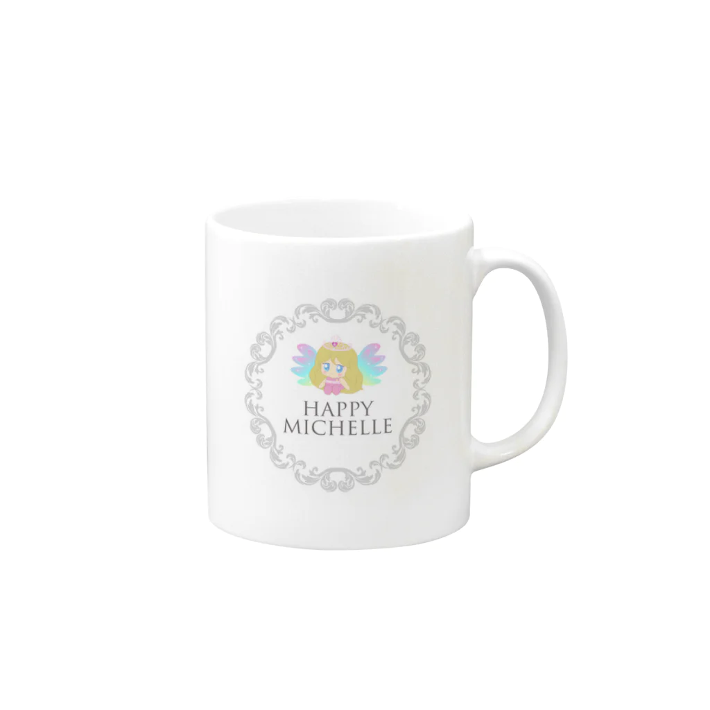 HappyミシェルのHappyミシェルちゃん－Wing & Diamond Mug :right side of the handle