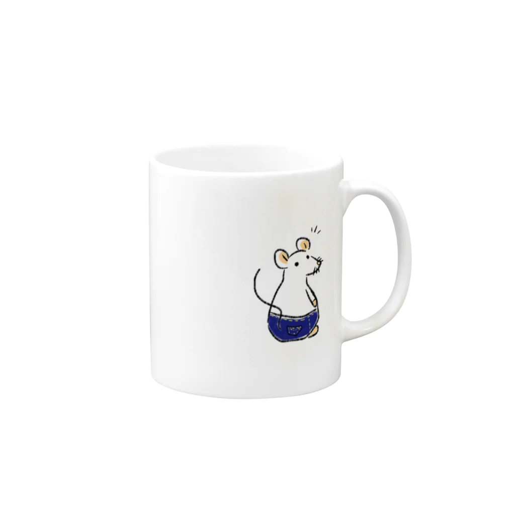 朝人のトラベルねずみちゃん Mug :right side of the handle