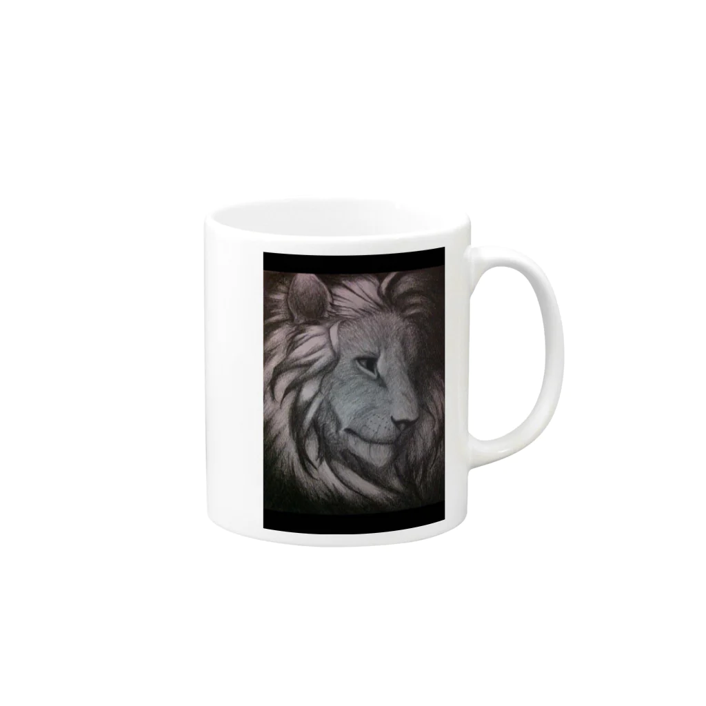 ゆきのBLACK LION Mug :right side of the handle