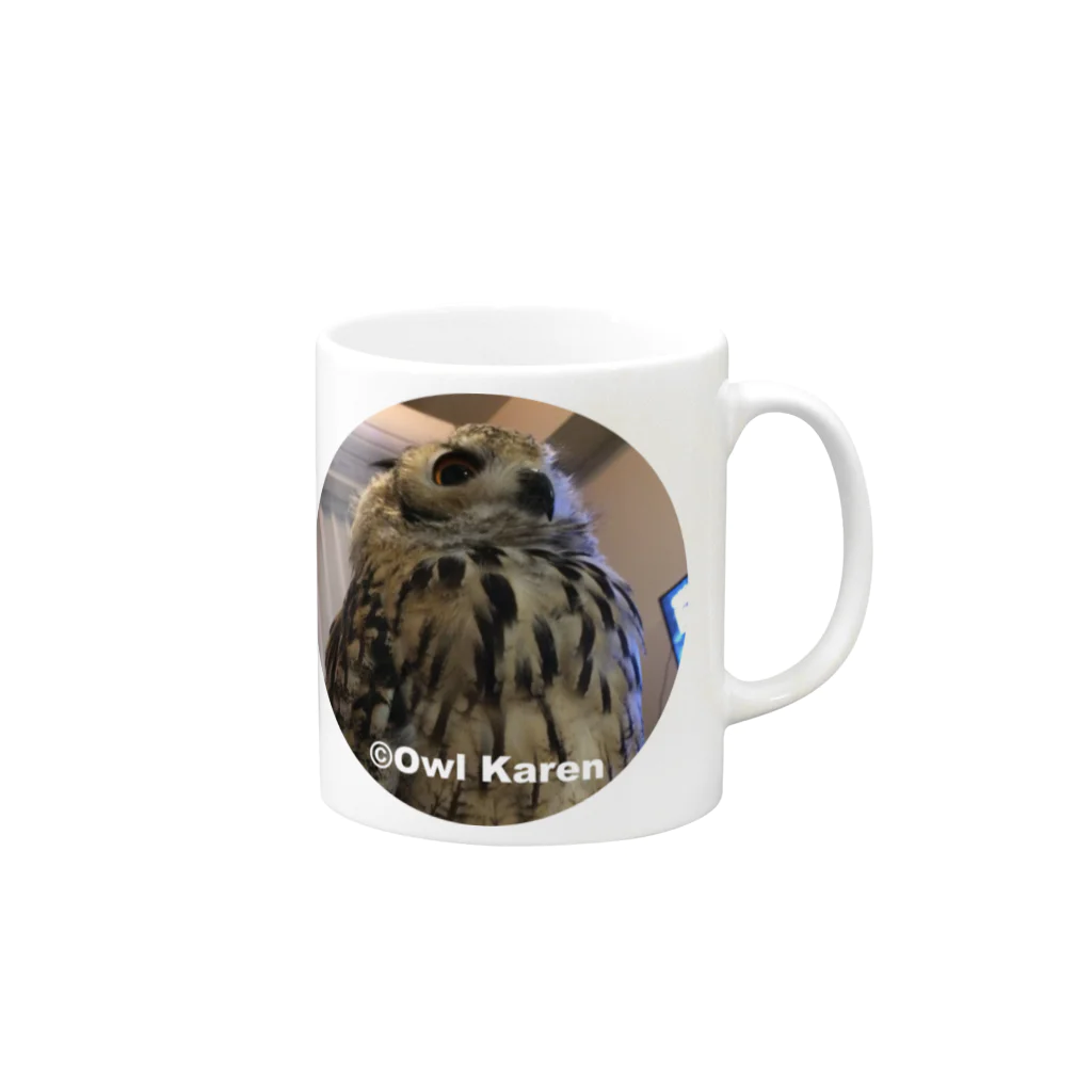 skazamaのOwl Karen ver,02 Mug :right side of the handle