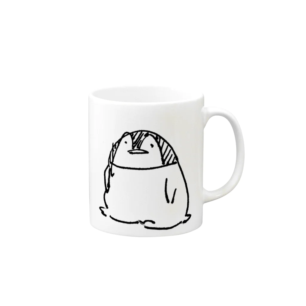 いーりのおすわりペンギン Mug :right side of the handle