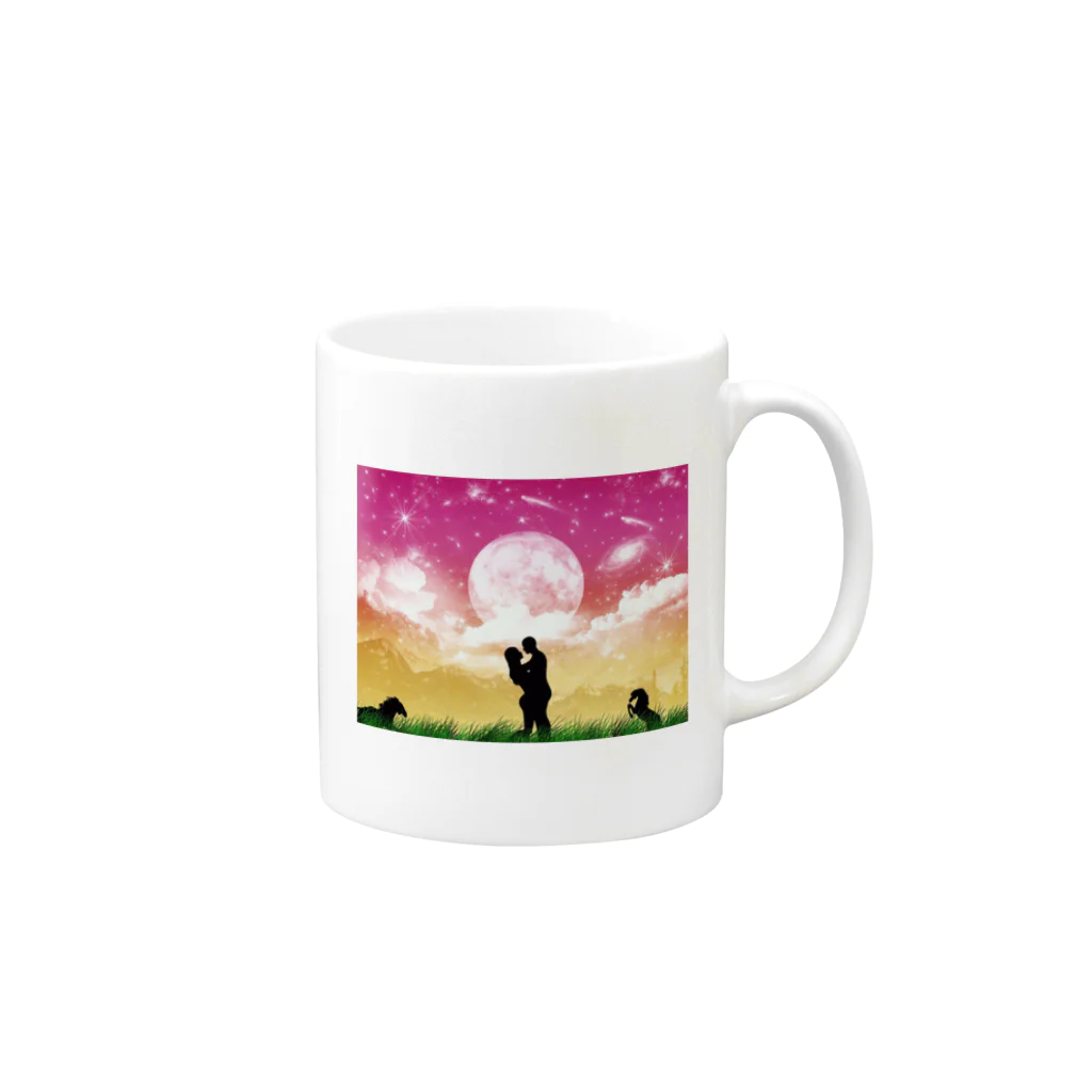 あるくトラブルのI LOVE YOU Mug :right side of the handle