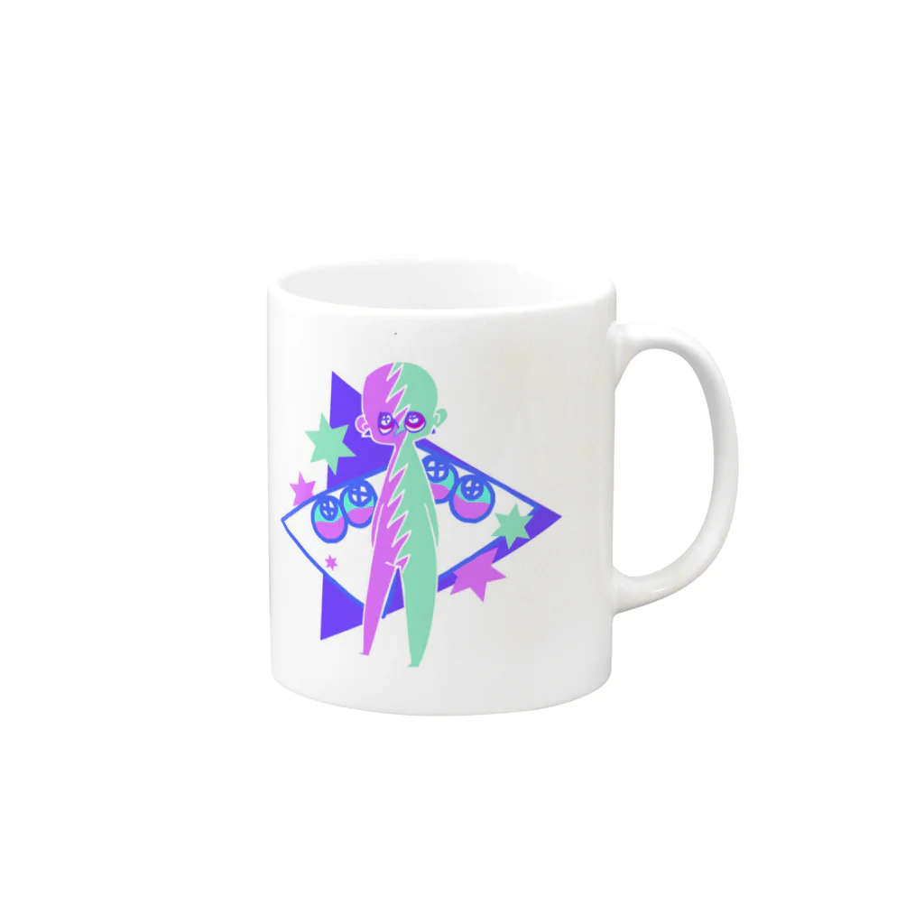 makkura.のぱすてる人間くん Mug :right side of the handle