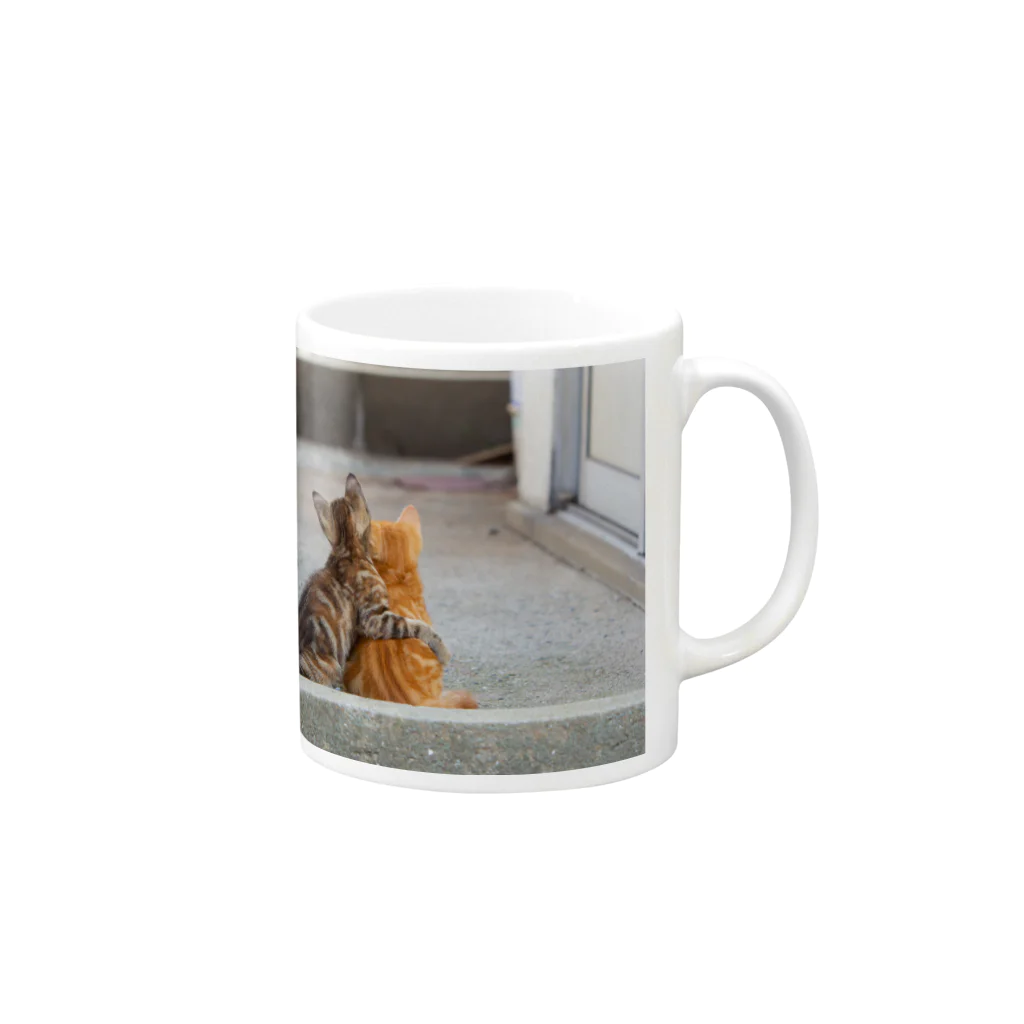 猫写真家　森永健一 にゃんこ屋 SUZURIストアの居眠りネコ マグカップの取っ手の右面