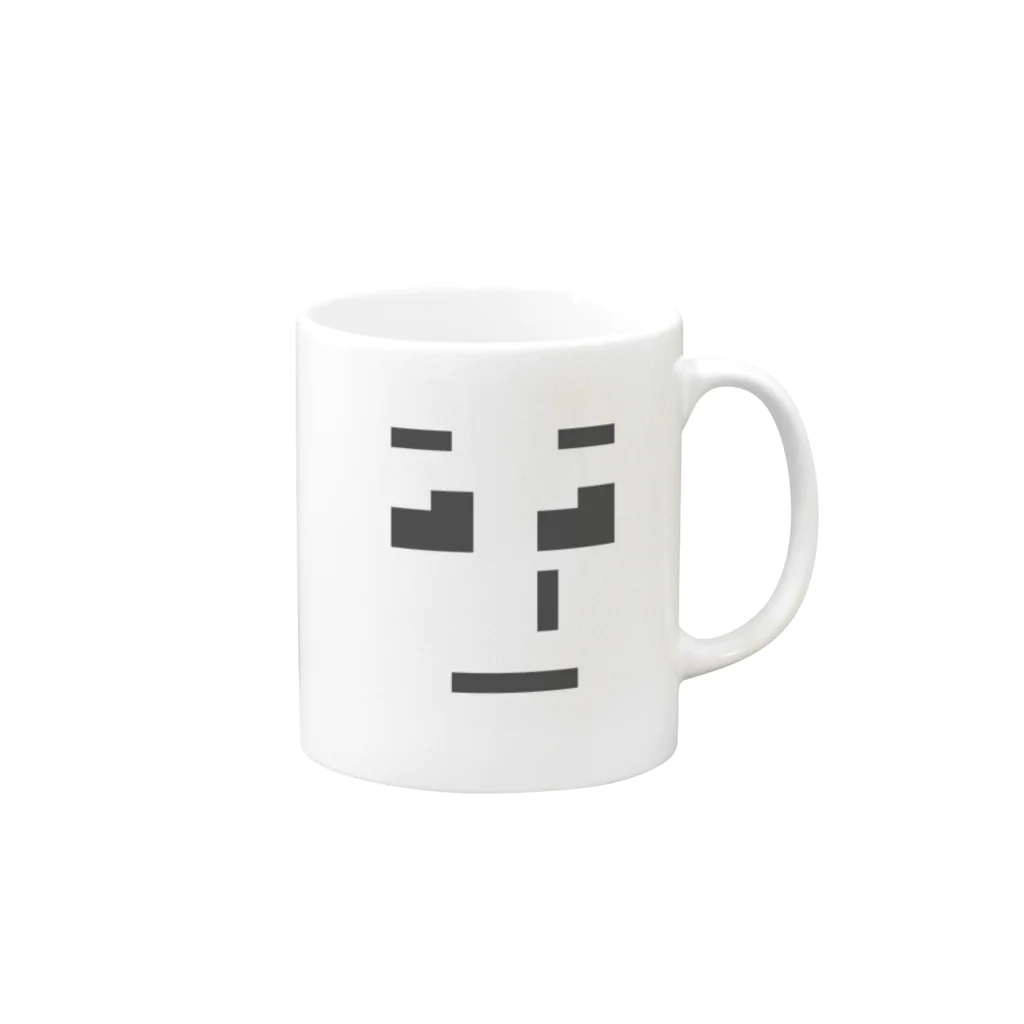 koki hashimotoのシロガオくん（小さめ） Mug :right side of the handle