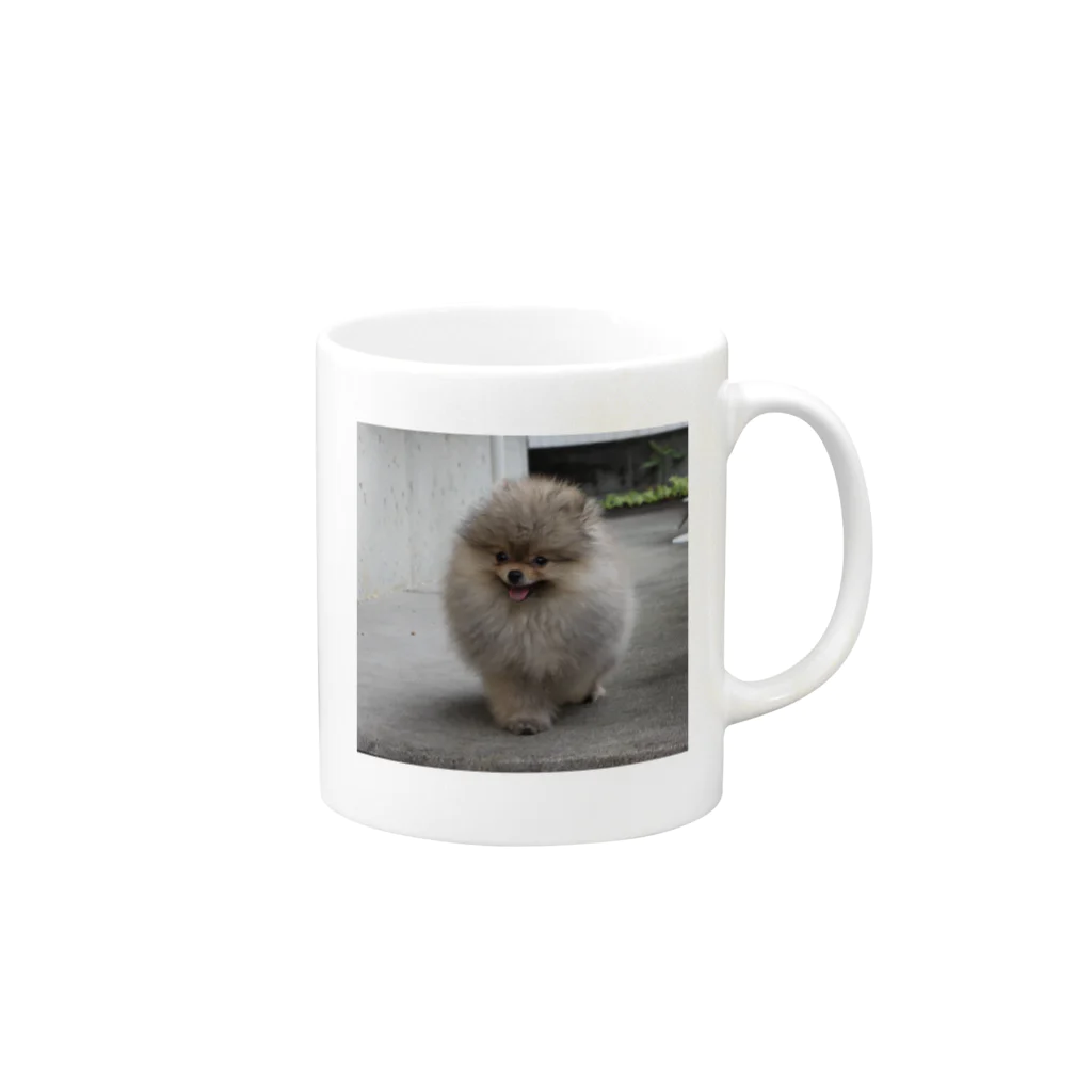 AndypukuのPretty Pomeranian Moco マグカップの取っ手の右面