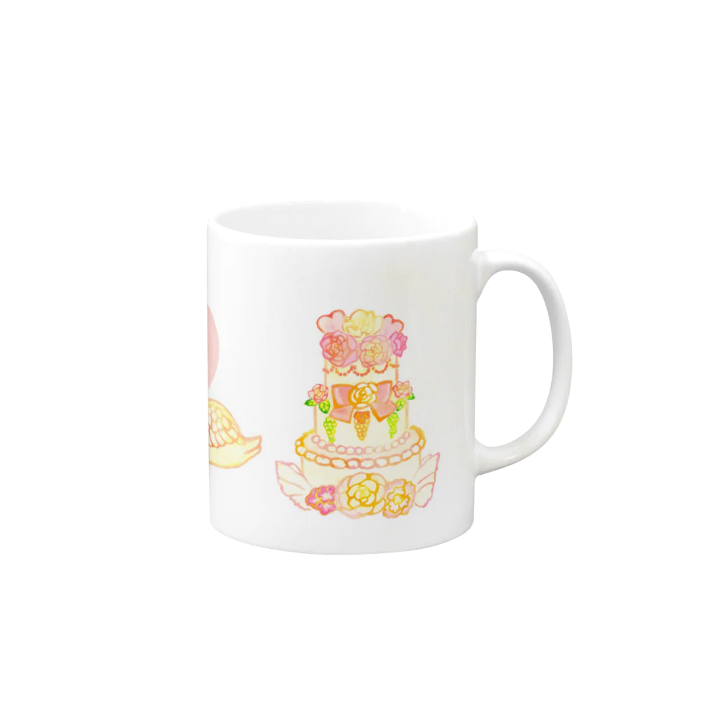 Sariiroの♡Happy♥Wedding♡スワン Mug :right side of the handle