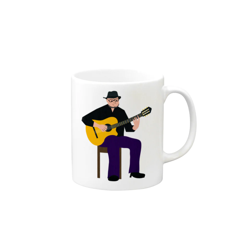 ツルマルデザインのmusician abe-san Mug :right side of the handle