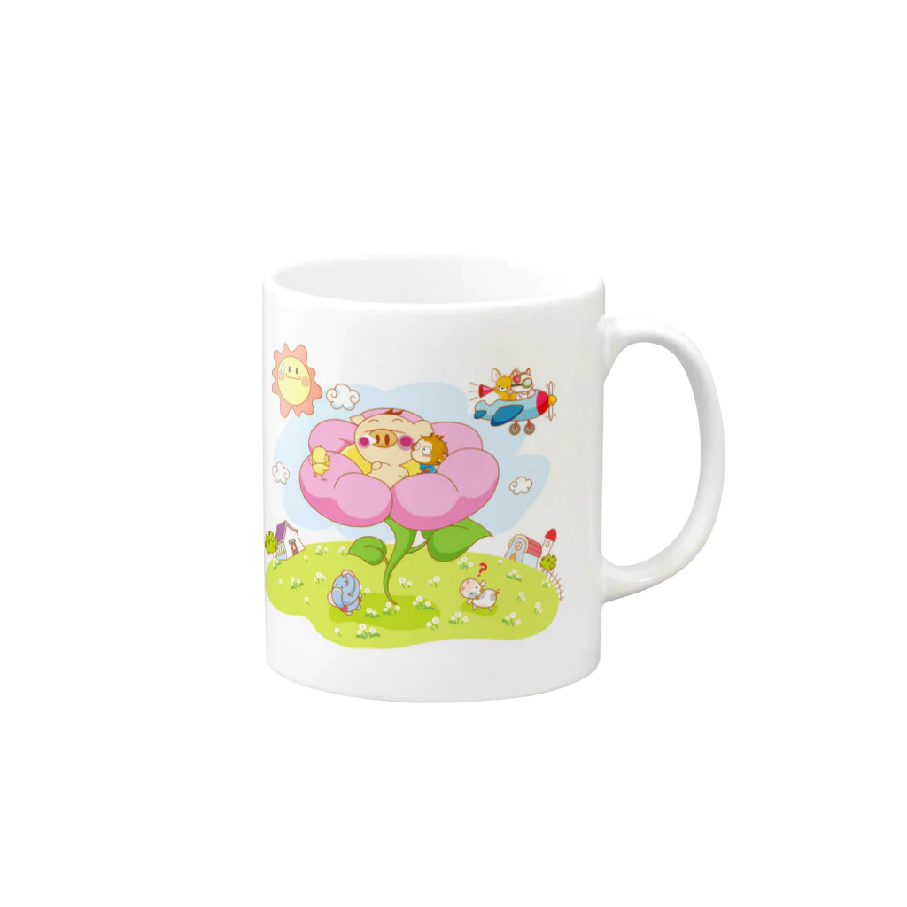 えいちえすデザインワークスのえいちえすCuteAnimalWorld01 Mug :right side of the handle