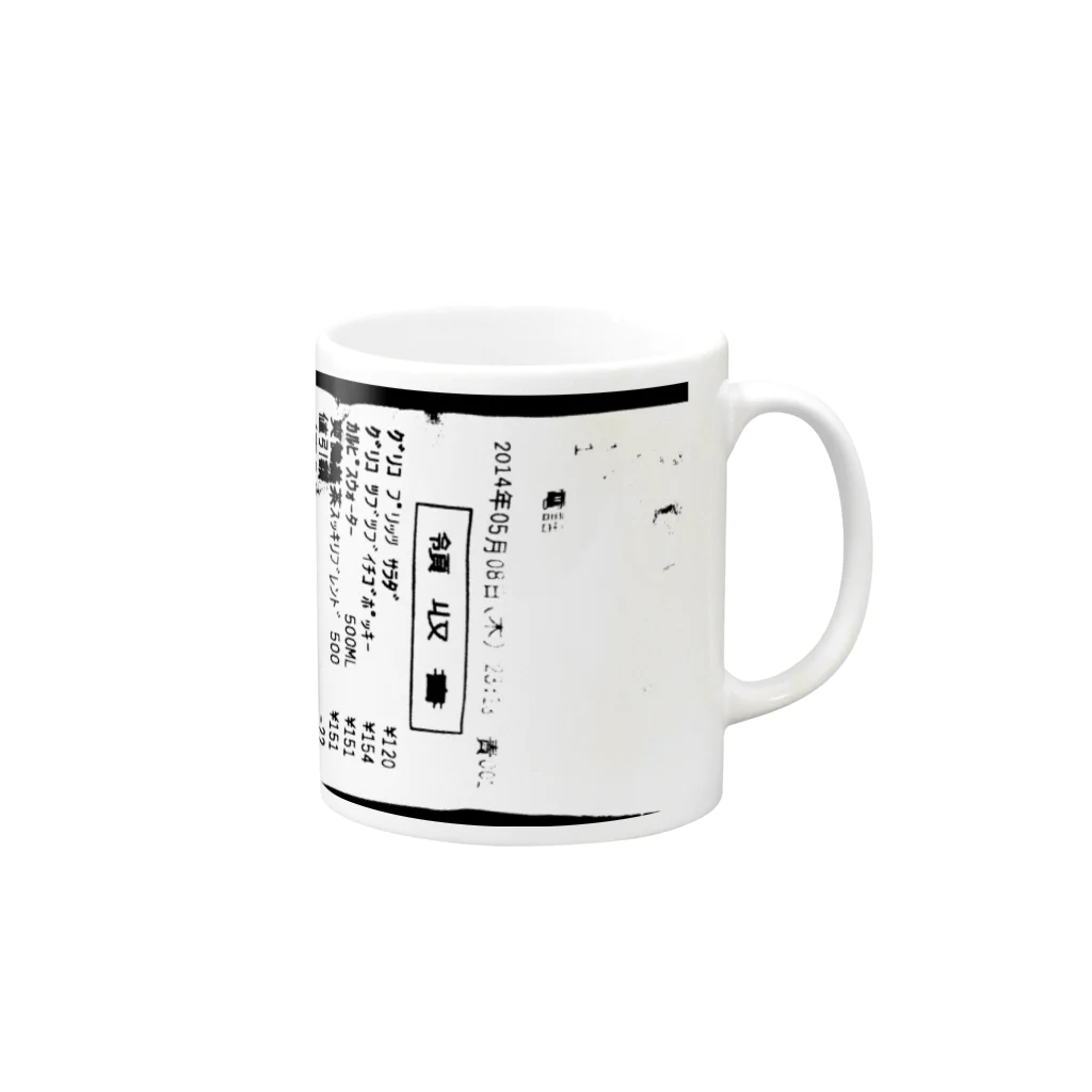 アシベズヘアのある日のレシート Mug :right side of the handle