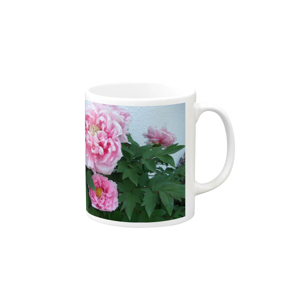 田中民生のBeautiful peony Mug :right side of the handle