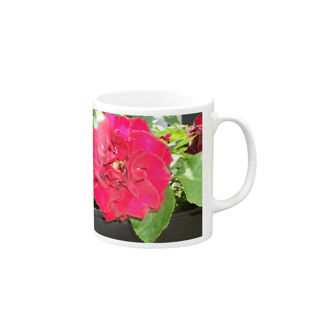 田中民生のBeautiful Rose Mug :right side of the handle