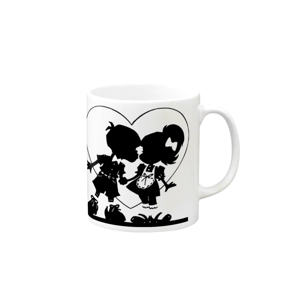 おおかみうさぎのloveit Mug :right side of the handle