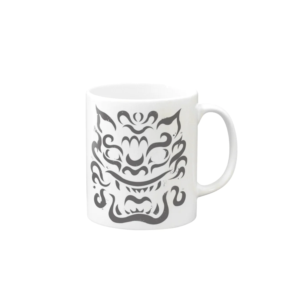 かおるのシーサー Mug :right side of the handle