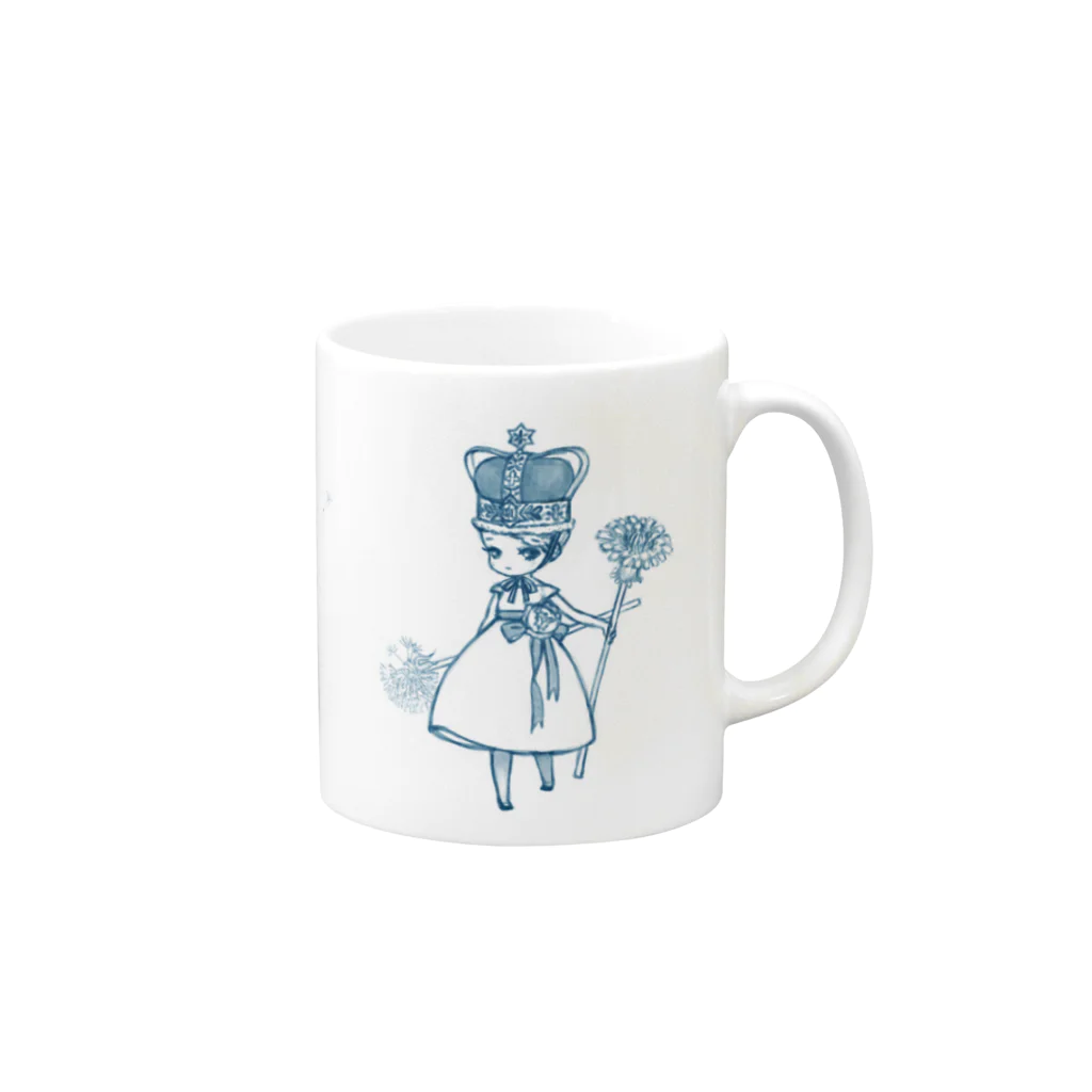 HAROKELLOGGのクラウンちゃんとタンポポ Mug :right side of the handle