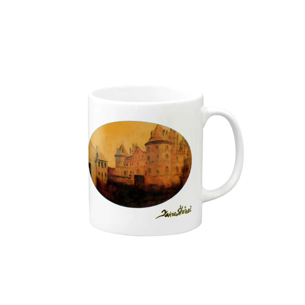 Taku SHIRAIの丸型Glorious Castle Mug :right side of the handle