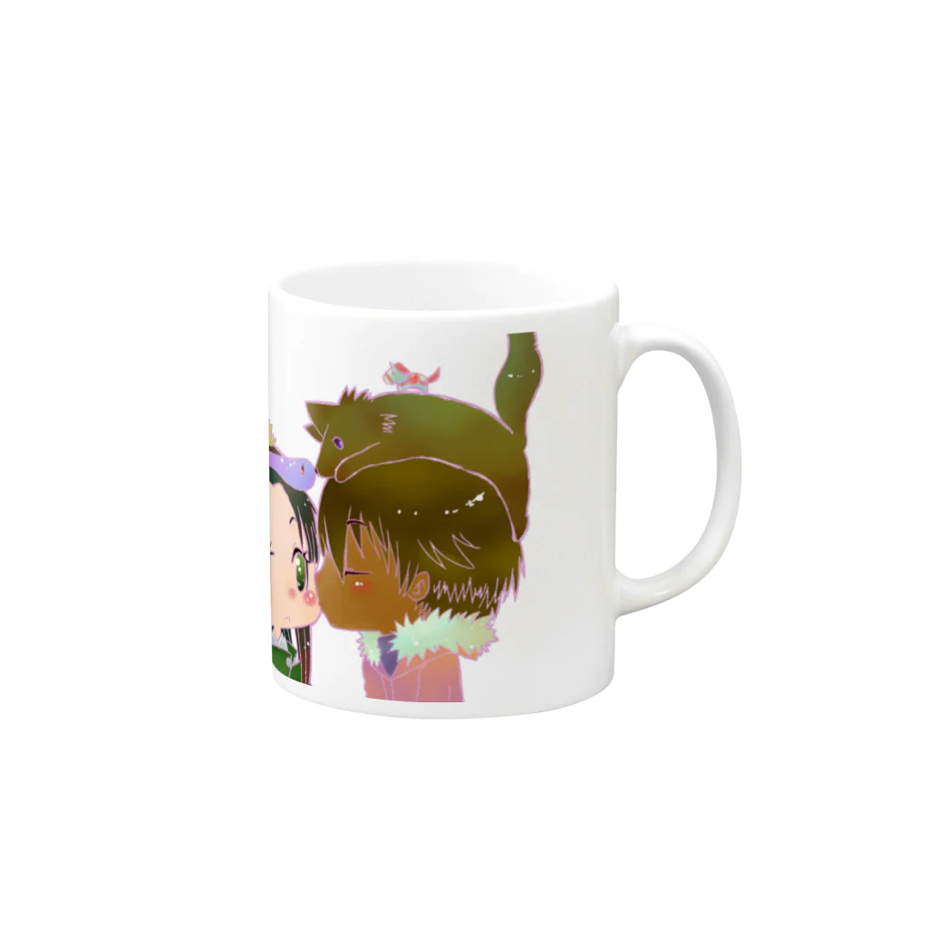 ゆありすこあのユウクロx2014年賀絵A Mug :right side of the handle