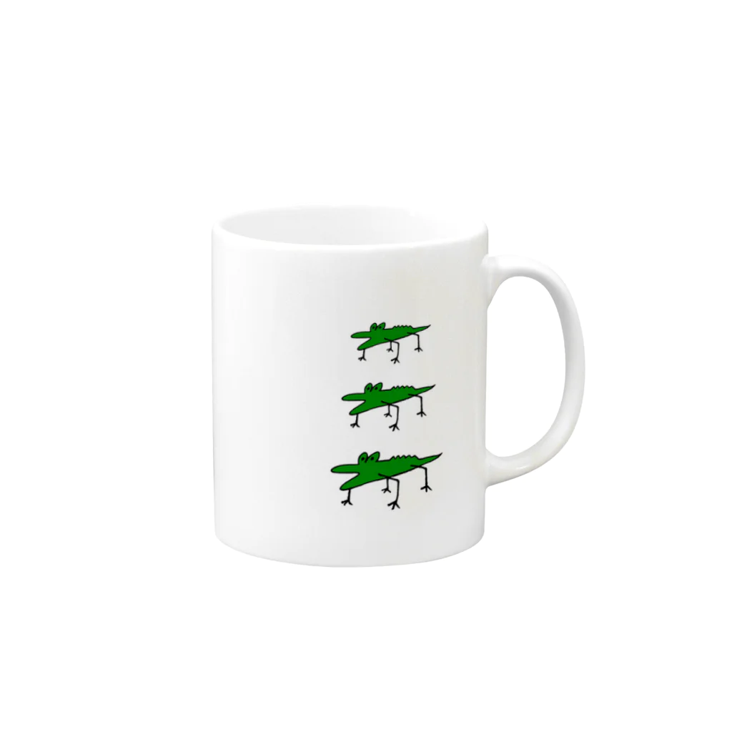 ふぁいのわに3連 Mug :right side of the handle