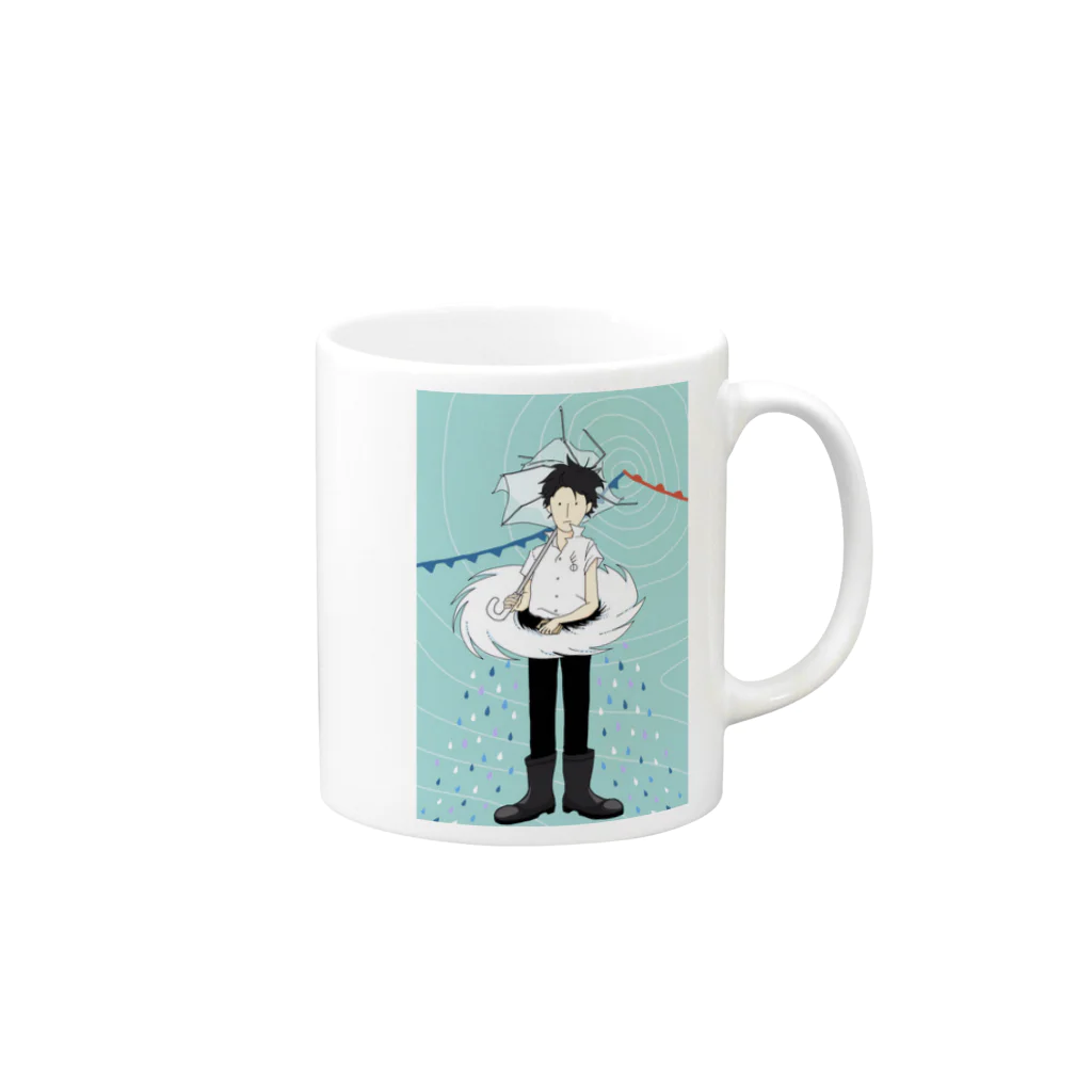 ぴーやまの少年低気圧 Mug :right side of the handle