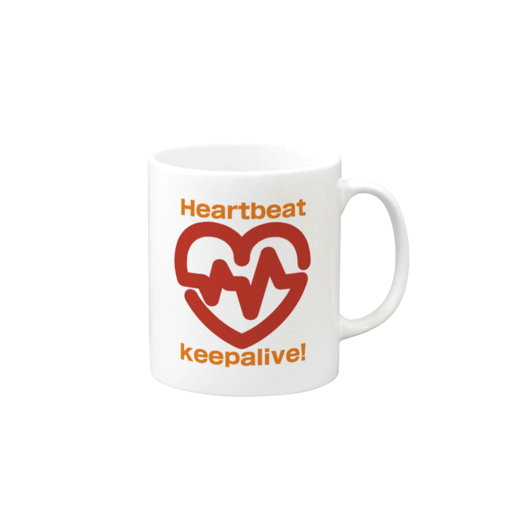 Geek-TのHeartbeat keepalive! Mug :right side of the handle