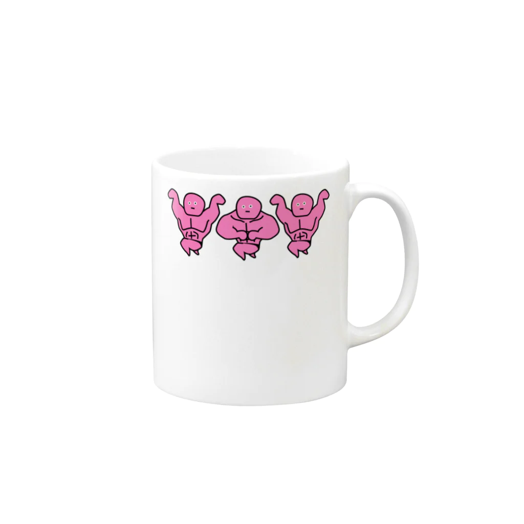 猿侍のマッチョマッ Mug :right side of the handle