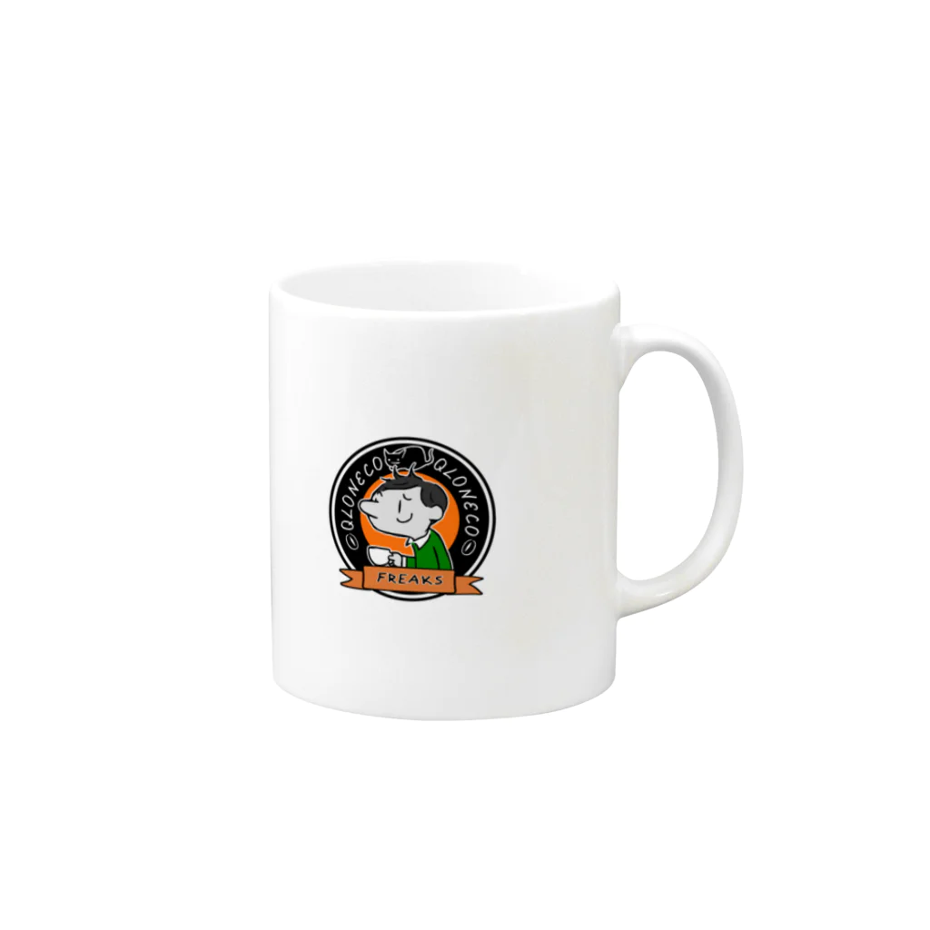 qloneco freaksのqloneco mug マグカップの取っ手の右面