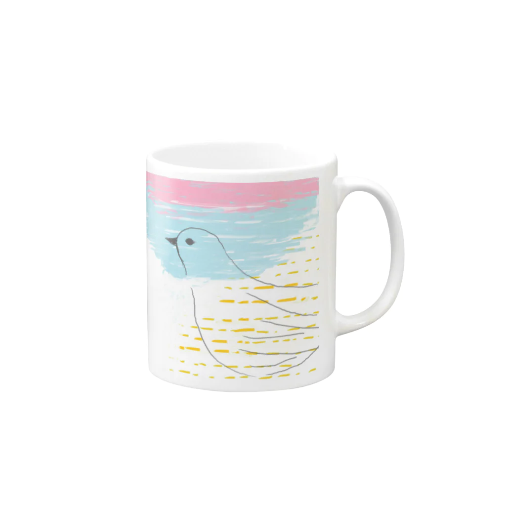 しめじの春とうぐいす Mug :right side of the handle