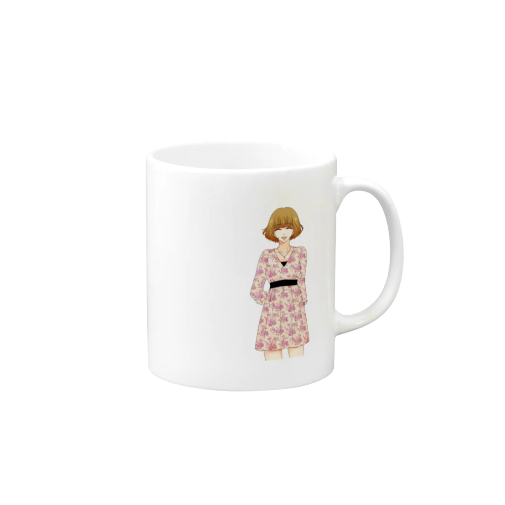 GENIUSオリジナルグッズショップの蘭ちゃん（笑顔） Mug :right side of the handle