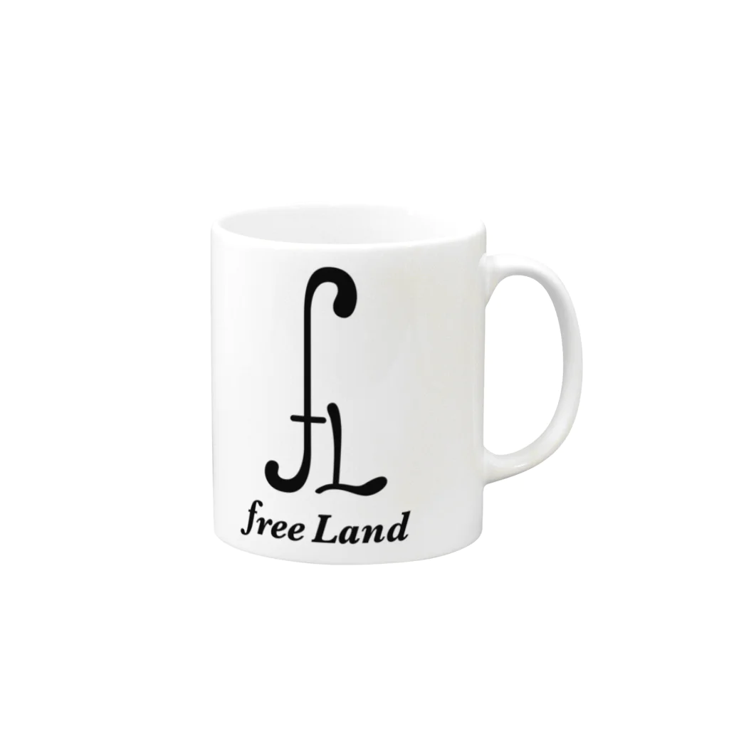 freeLand Vintage&Hamburger CafeのfLロゴ Mug :right side of the handle