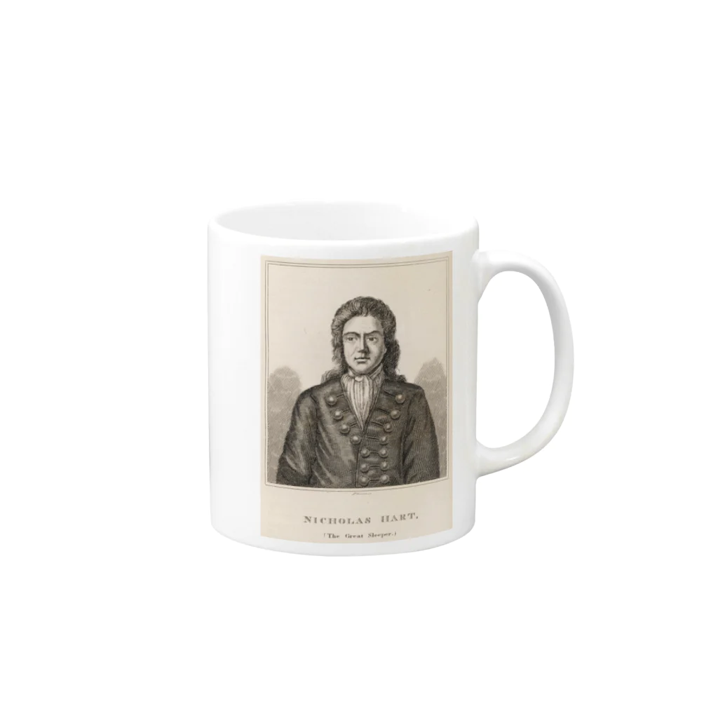 J. Jeffery Print Galleryの睡眠王　ニコラス・ハート氏 Mug :right side of the handle