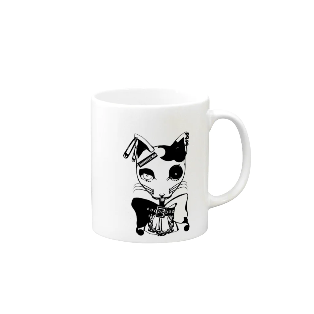 unoのゴスパンねこちゃん Mug :right side of the handle