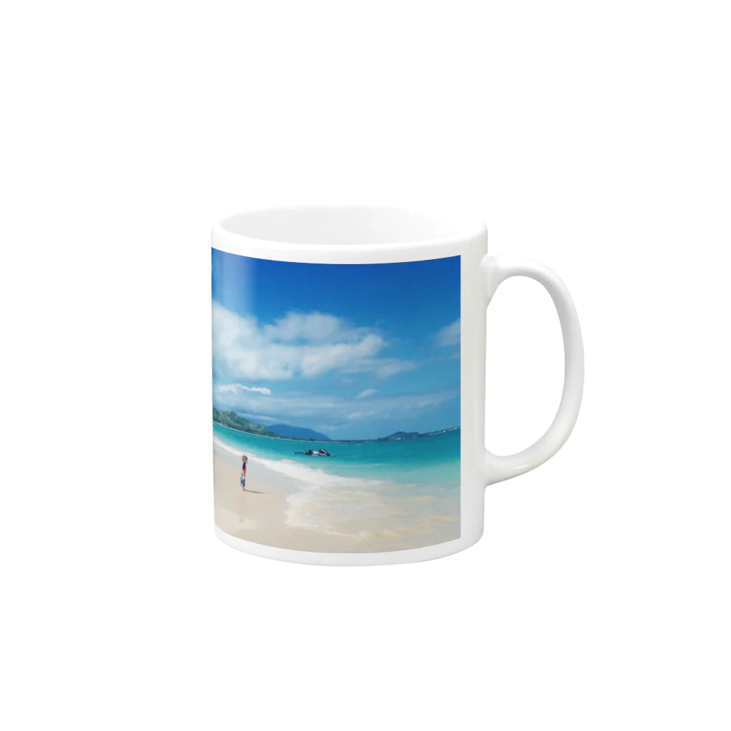 lifeのbeach. Mug :right side of the handle