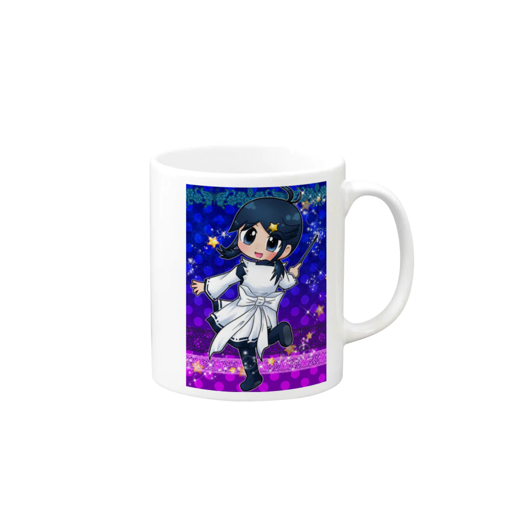 さくらんぼ絵巻の店の希望の星、天降る。 Mug :right side of the handle